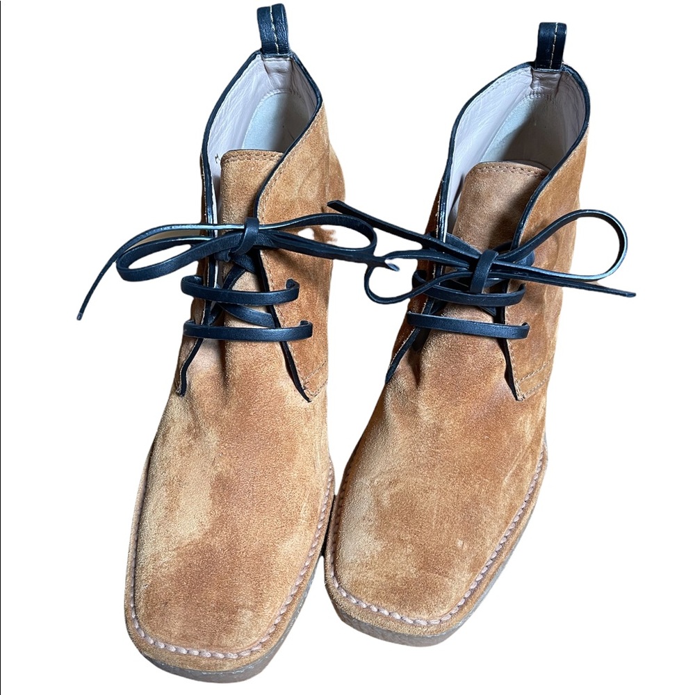 Stuart Weitzman Leather Lace-Up Booties